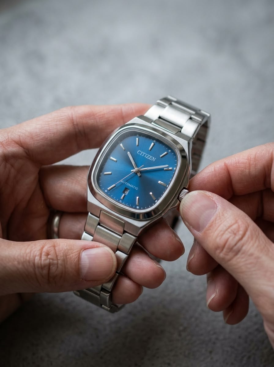 Citizen Vintage TV Dial Automatic Men's Luxury Watch - BLUE DIAL